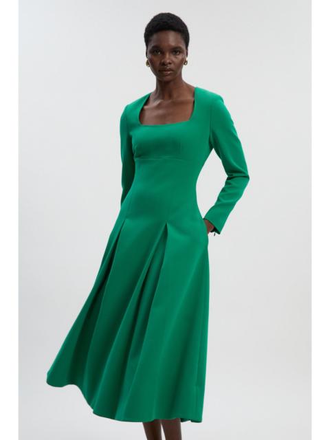 Compact Stretch Sweetheart Neckline Midi Dress