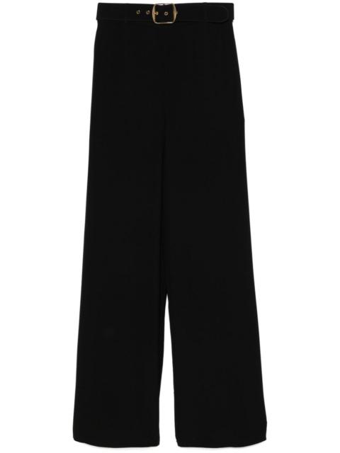 belted wide leg trousers