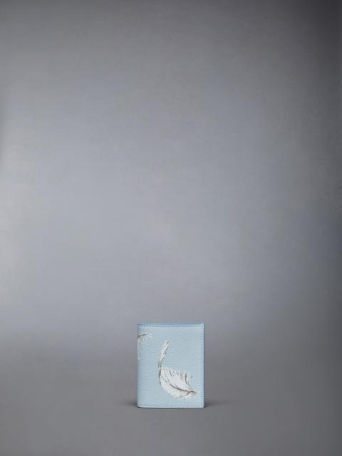 FEATHER PRINT PEBBLE GRAIN DOUBLE CARD HOLDER