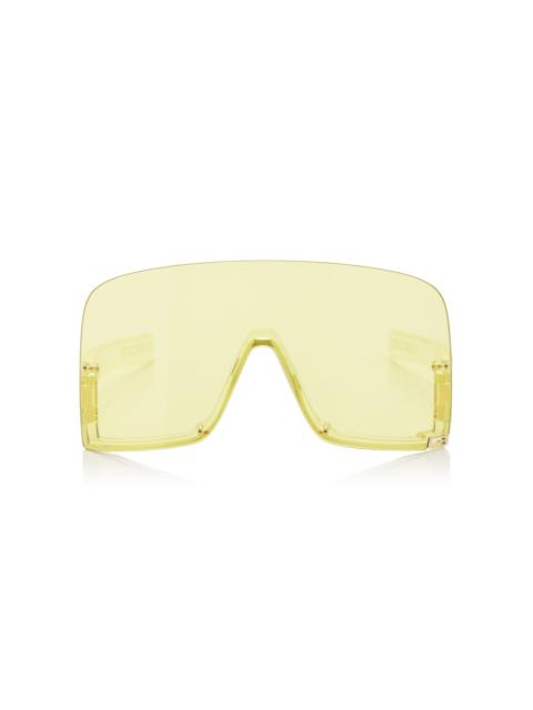 Mask-Frame Acetate Sunglasses yellow