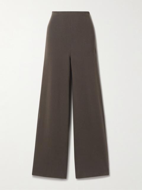 Perse Wool And Cotton-blend Wide-leg Pants