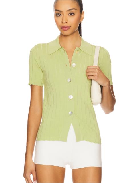 Dominique Ribbed Short Sleeve Cardigan