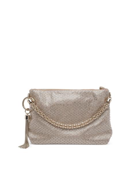 Callie chain crystal-embellishment clutch