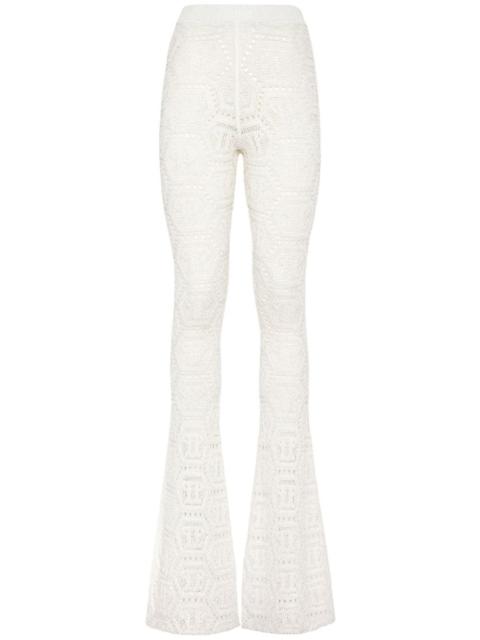 Monogram lurex knitted trousers
