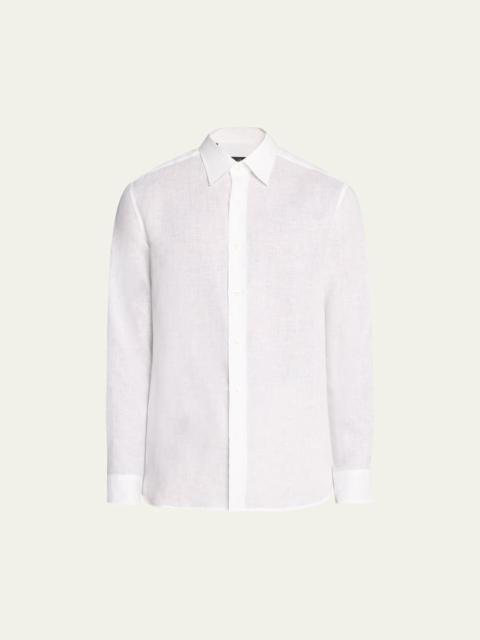 Men's Solid Linen Sport Shirt
