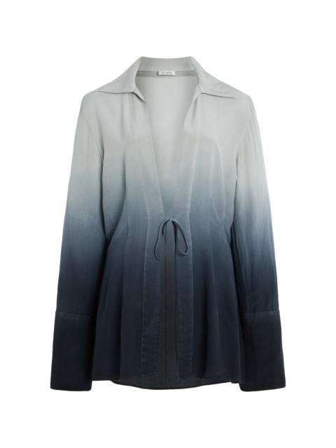 Exclusive Dip-Dyed Silk Shirt blue