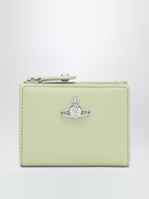 Wallet with Orb logo in pastel green