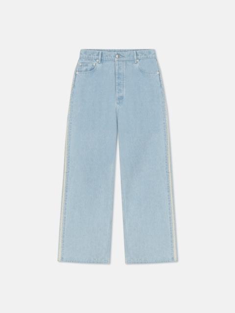 Crocheted Wide-Leg Jeans