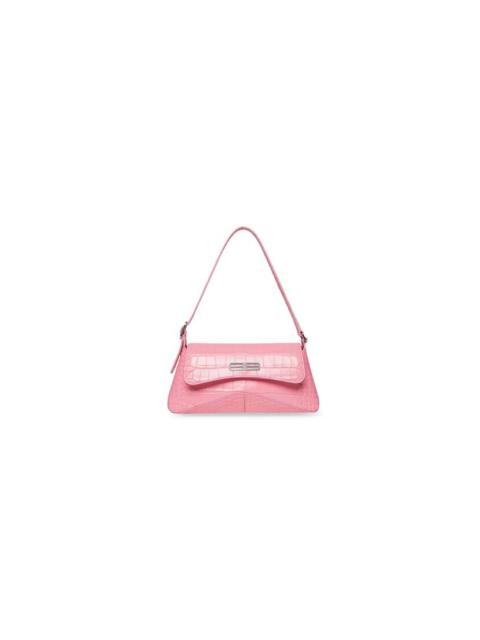 Women's Xx Small Flap Bag Crocodile Embossed in Pink