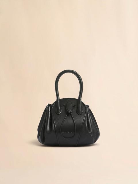 BLACK LEATHER TULIPEA SMALL HANDBAG