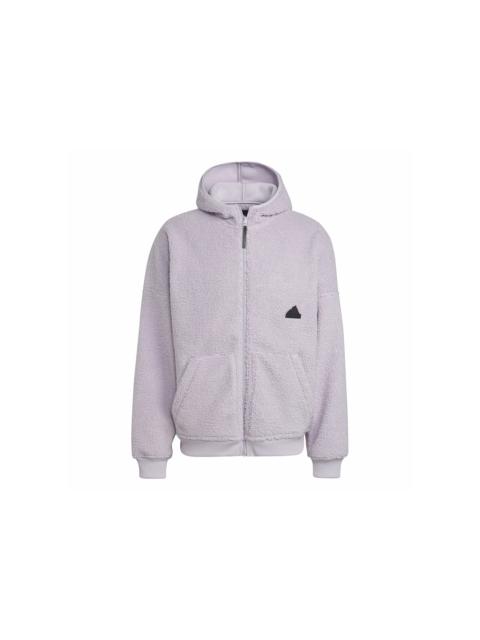 adidas Polar Fleece Full-Zip Sweatshirt Silver Dawn