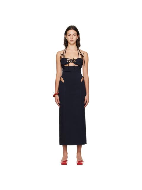Navy Le Chouchou 'La Robe Ruban' Maxi Dress
