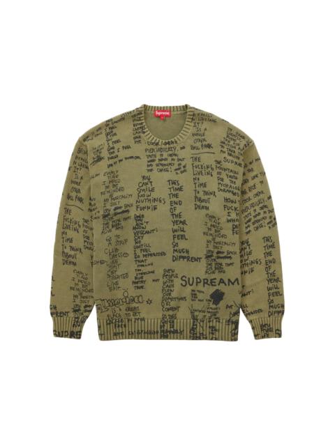 Supreme Supreme Gonz Poems Sweater Olive - SS23SK28 OLIVE | REVERSIBLE