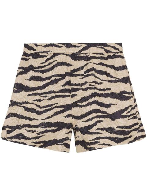 zebra-print crinked shorts