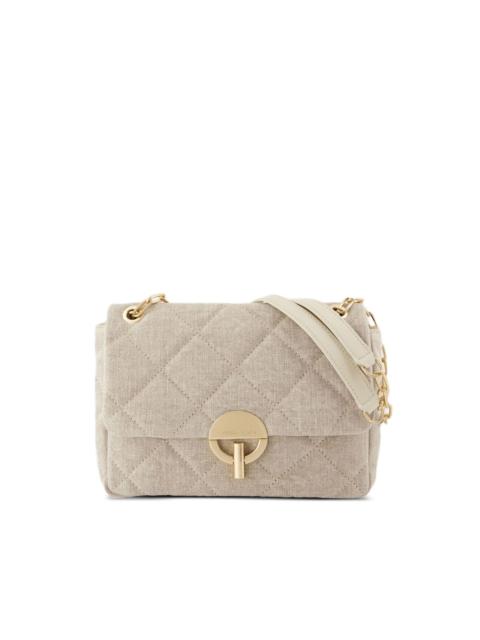 linen quilted shoulder bag