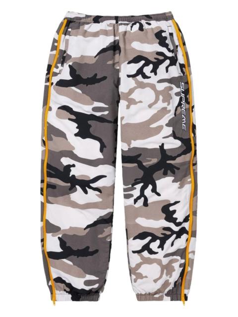 camo-print zip-detail trousers