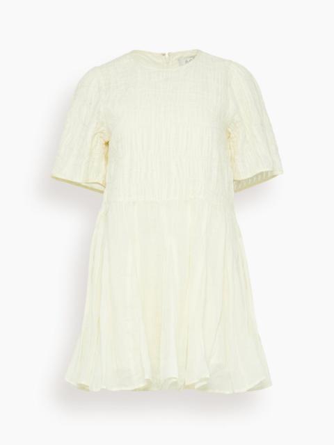 Imogen Solid Short Sleeve Dress in Cream