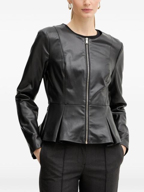 zip-up peplum jacket