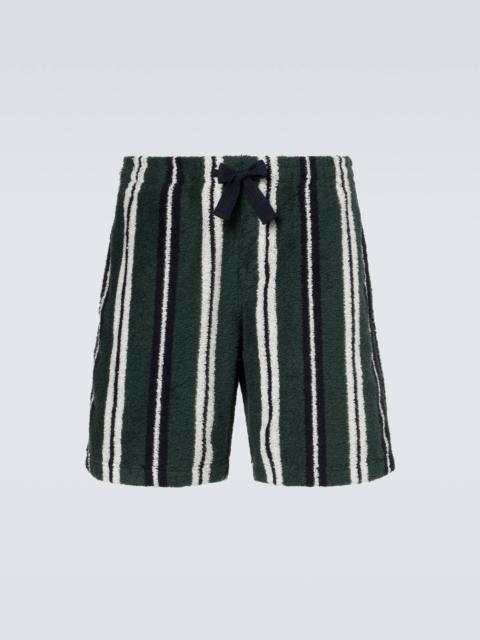Trevone striped cotton-blend terry shorts