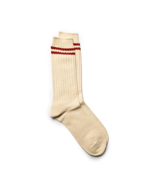 Anonymous Ism OC 2Line Pique Rib Crew Sock Red