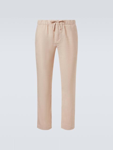 Oscar linen and cotton straight pants