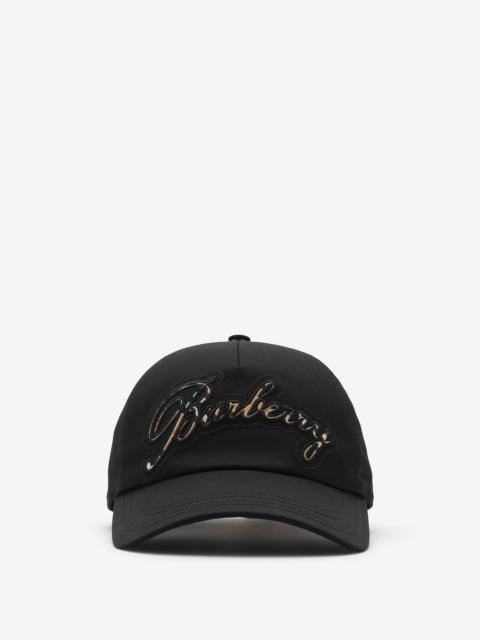 Check Cursive Logo Gabardine Baseball Cap
