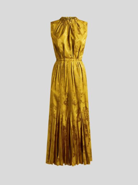 LONG DRESS WITH LEAFY JACQUARD MOTIF