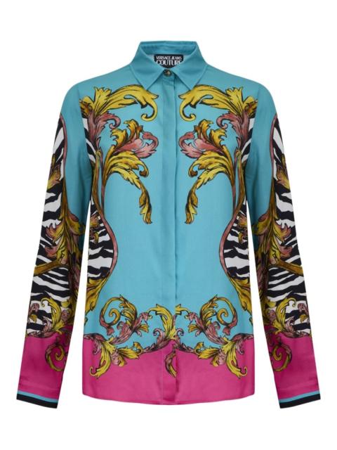 baroque-print button-up shirt