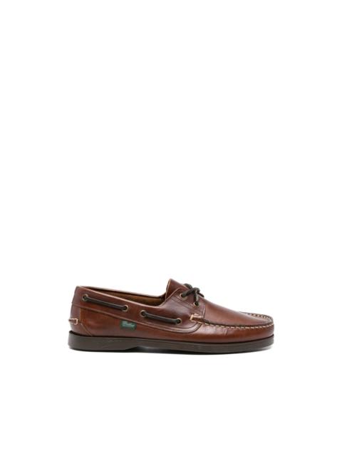 lace-up leather boat shoes