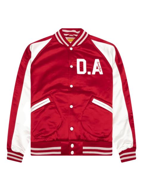 Stadium satin striped-trimjacket