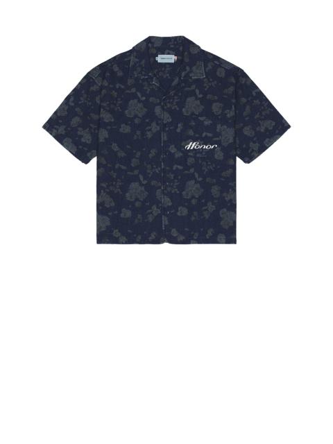 Indigo Floral Camp Shirt