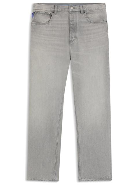 GREY BAGGY-FIT JEANS IN STONEWASHED DENIM
