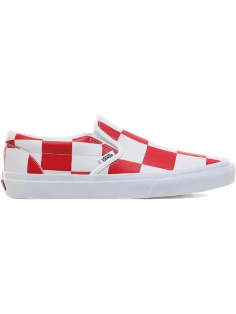 Vans Classic Slip-On Leather Check White Racing Red