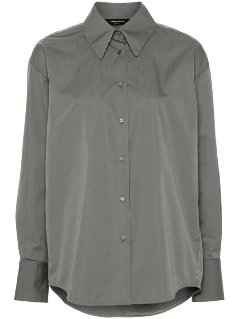 beaded-trim poplin shirt