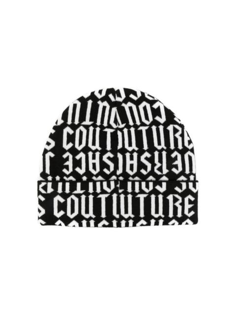 logo-jacquard beanie hat