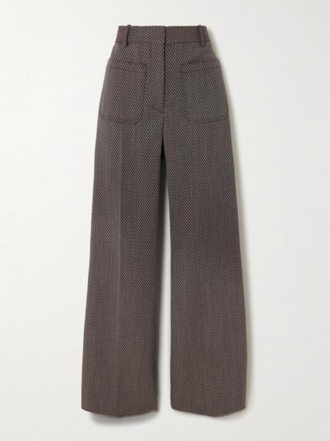 Alina Wool-jacquard Flared Pants