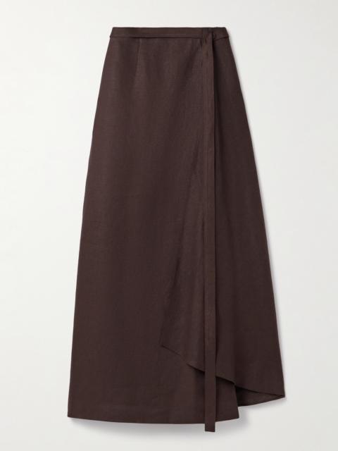 Bruna Linen Maxi Wrap Skirt