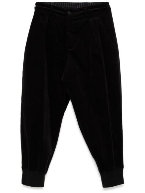 velvet tapered trousers