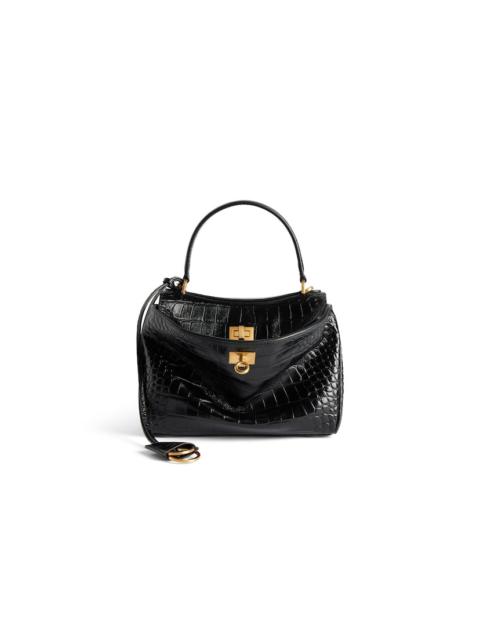 Women's Rodeo Mini Handbag Crocodile Embossed  in Black