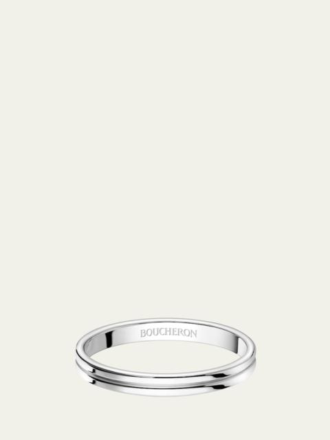 Godron Small Platinum Wedding Band