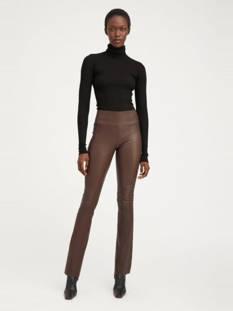 DARK CHOCOLATE LEATHER MICRO FLARE