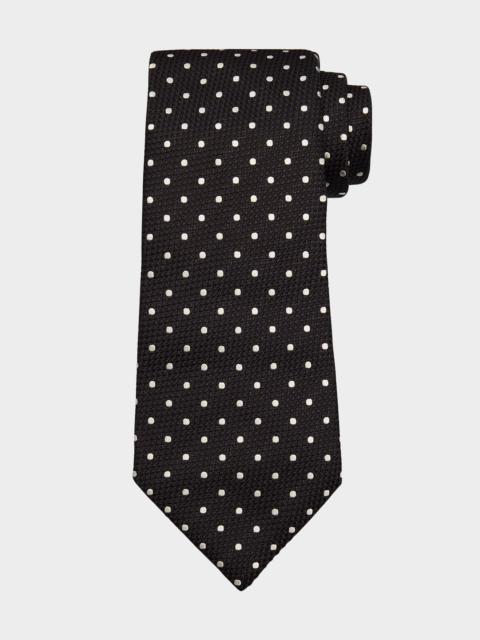 Men's Contrast Dot Silk Tie