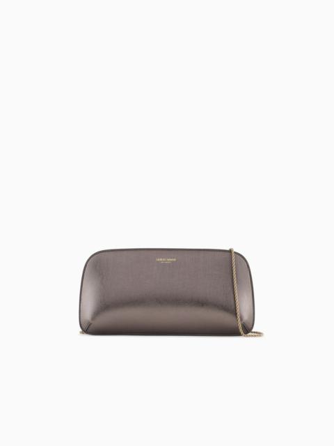 LAMÉ LEATHER LA PRIMA HORIZONTAL CLUTCH BAG