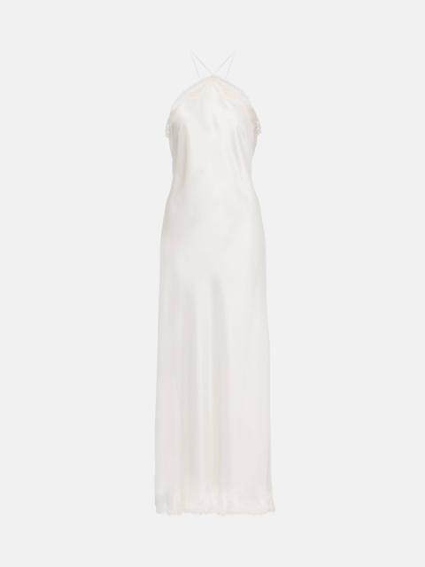 Bridal Harlan lace-trimmed satin slip dress