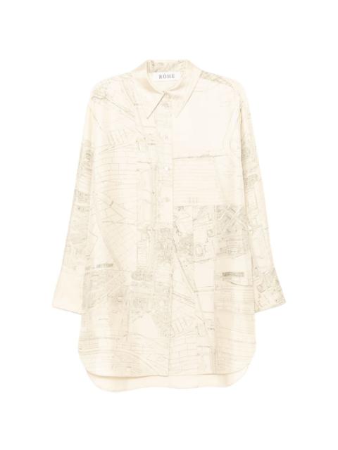 map-print shirt