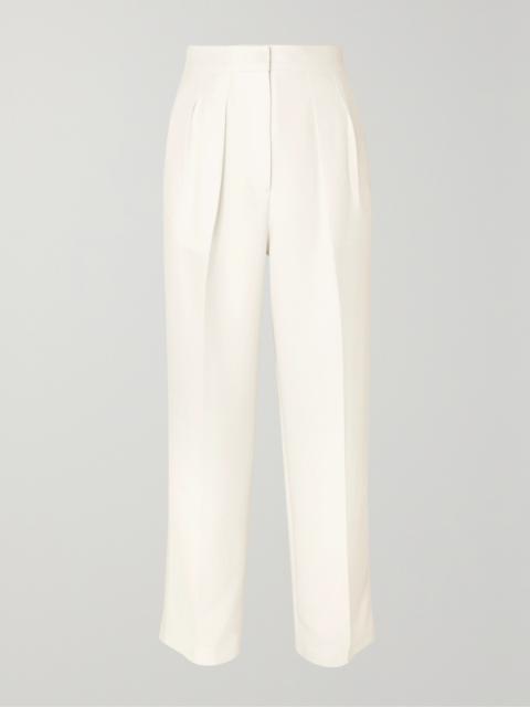 Pleated Cady Straight-leg Pants