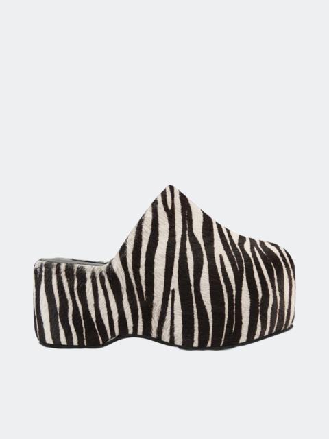 Haircalf Platform Bubble Clog in Zebra Trip
