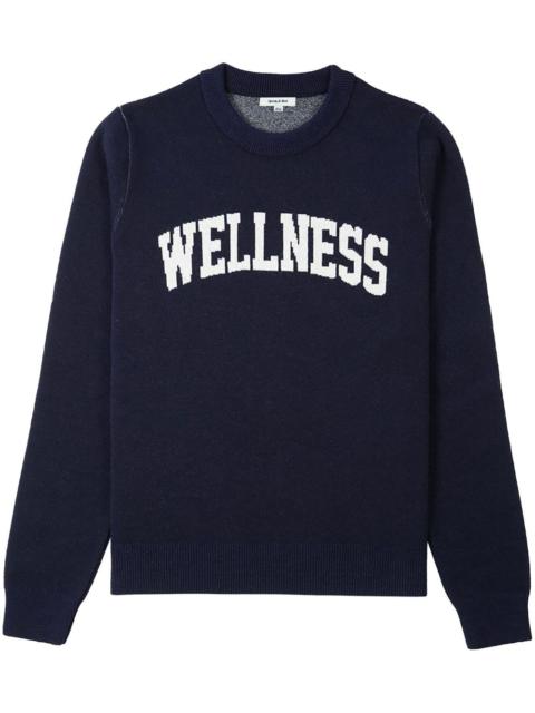 text-print wool jumper