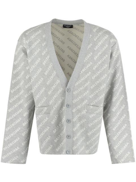 logo-intarsia cardigan