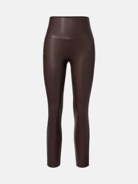 High-rise faux leather leggings